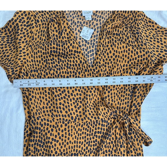 J Crew Factory Womens Drapey Twill Wrap Dress Size 12 Animal Print Nwt - Picture 3 of 8